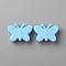 Food Grade Eco-Friendly Silicone Beads, Butterfly, Light Sky Blue, 21x30x11mm, Hole: 2.2mm