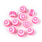 Fruits Theme Handmade Polymer Clay Beads, Orange, Hot Pink, 8.2mm, Hole: 1.2~1.6mm