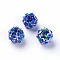 Handmade Bumpy Lampwork Beads, Round, Cornflower Blue, 14~15mm, Hole: 1.5~1.6mm
