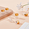 5Pcs Glass Bead Storage Tubes, with Golden Tone Aluminum Cover and 3 Sheets Self-Adhesive Blank Paper Stickers, Clear, 2.85cm, Capacity: 2ml(0.07fl. oz), 5pcs