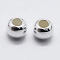 Anti-Tarnish Rhodium Plated 925 Sterling Silver Beads, Round, Platinum, 3mm, Hole: 1~1.2mm, about 199 pcs/10g