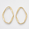 Smooth Surface Alloy Linking Rings, Oval, Matte Gold Color, 42.5x28x3mm