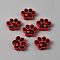PVC Beads, Paw Print, Red, 24.5x30x9mm, Hole: 3.5mm