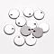 Tarnish Resistant 304 Stainless Steel Charms, Stamping Blank Tag Pendants, Flat Round, Stainless Steel Color, 10x1mm, Hole: 1mm