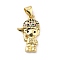 Brass Micro Pave Cubic Zirconia Pendants, Long-Lasting Plated, Cadmium Free & Lead Free, Real 18K Gold Plated, Boy Charm with Cap, Colorful, 20x12x4mm, Hole: 3.5x4mm