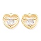 Brass Micro Pave Cubic Zirconia Pendants, Heart Charm, Golden, 14.5x14.5x5mm, Hole: 1.6mm