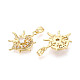 Латунные микропаве прозрачные подвески с фианитом&nbsp;KK-N259-08G-2