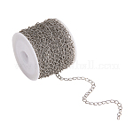 Латунные бордюрные цепи, витые цепочки, пайки, с катушкой, овальные, без свинца, без никеля и без кадмия, платина, ссылка: 5x4x0.5 mm, 10 м / рулон