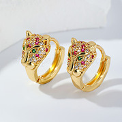 Серьги-кольца из латуни с паве из циркония NQ9998-1