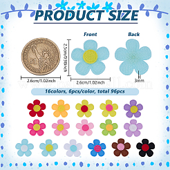 96 шт. 16-х цветные аксессуары для украшения из полиэстера&nbsp;DIY-FG0008-38