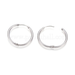 Серьги-кольца Huggie Hoop из нержавеющей стали 202&nbsp;EJEW-F111A-25mm-P