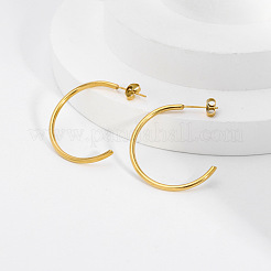 Классические серьги-гвоздики из нержавеющей стали 304 в форме буквы С&nbsp;OR5180