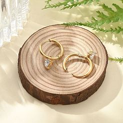 Серьги-кольца из нержавеющей стали 304 с микропаве и кубическим цирконием&nbsp;LS-STAS-R004-03G-02