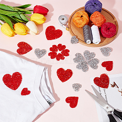 26 шт. 6 нашивки в форме сердца из термоклея со стразами&nbsp;AJEW-FG0002-25