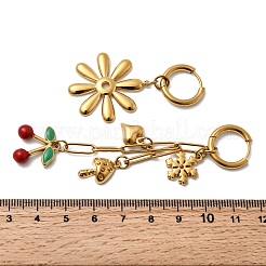 Серьги-кольца из нержавеющей стали 304 с эмалью&nbsp;LS-EJEW-G451-06G