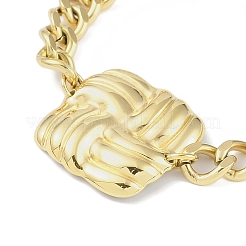 304 нержавеющая сталь кубинские звенья цепи квадратные звенья браслеты для женщин&nbsp;BJEW-C071-06G