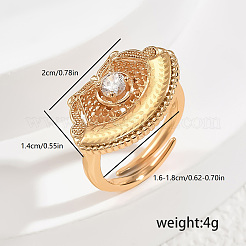 Регулируемые кольца для женщин с латунным паве из кубического циркония&nbsp;GF5911-1