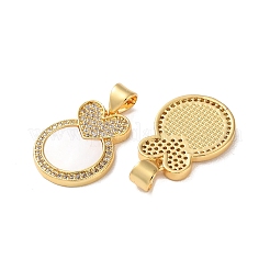 Латунные микропаве прозрачные подвески с фианитом&nbsp;KK-B083-16G-04