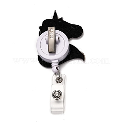 Единорог блестящая пудра из фетра и абс пластиковый значок катушки&nbsp;AJEW-I053-38