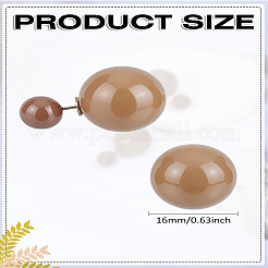 1 пара пластиковых круглых сережек-гвоздиков&nbsp;EJEW-LP0012-06B