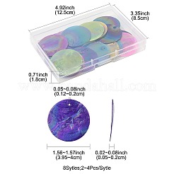 24 шт. подвески из натуральной ракушки капиз&nbsp;SSHEL-FS0001-05