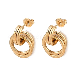 Серьги-гвоздики с закрученным кольцом из нержавеющей стали 304&nbsp;X-EJEW-P324-05G