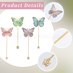 4 шт. 4-х цветные латунные закладки&nbsp;AJEW-CP0006-64