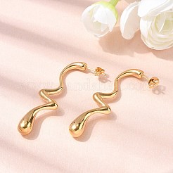 Серьги-гвоздики из нержавеющей стали 304 неправильной формы в форме капли&nbsp;EJEW-P330-02G