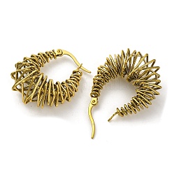 Серьги-кольца из нержавеющей стали 304 с ионным покрытием (IP)&nbsp;EJEW-K295-05G