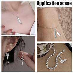 8 шт. 4 стили латунных подвесок в виде парикмахерских инструментов&nbsp;KK-BBC0022-04