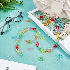 700 шт. 7 цвета прозрачные акриловые соединительные кольца&nbsp;TACR-FH0001-08