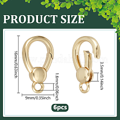 6 шт. латунные пружинные кольца-затворы&nbsp;KK-PH0012-70