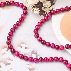 Натуральной розовой тигровый глаз бисер нитей&nbsp;X-G-G099-8mm-3