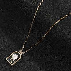 Арка с цветком латунные эмалевые подвески ожерелья&nbsp;LS-NJEW-H051-06G