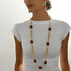 Элегантные винтажные повседневные серьги-гвоздики из сплава и смолы и комплекты ожерелий для женщин&nbsp;BU8446-1