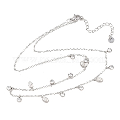 Ожерелье-нагрудник из нержавеющей стали 304 с прозрачными кубическими циркониями&nbsp;NJEW-T020-01P