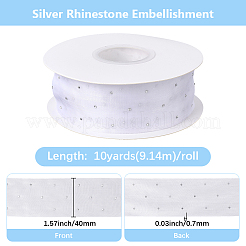 Лента из искусственного шелка со стразами&nbsp;OCOR-WH20050-012A-01