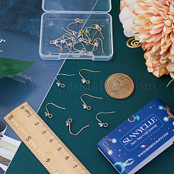 36шт 3 цвета латунь микро проложить прозрачные фианиты серьги крючки&nbsp;KK-SC0003-50