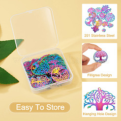 48 шт. 12 шт. филигранные подвески из нержавеющей стали 201&nbsp;STAS-BY0001-21