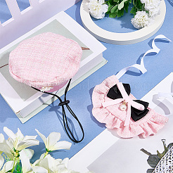 Наборы из полиэстера с бантом для ошейника и шапки для домашних животных&nbsp;AJEW-WH20019-84B