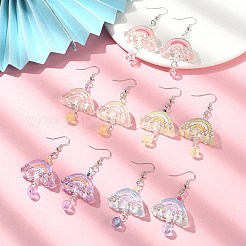 Акриловые радужные серьги с подвесками&nbsp;EJEW-JE05268