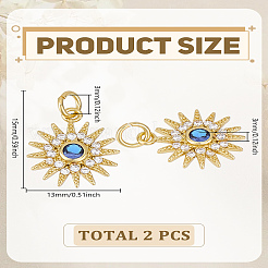 2шт латунные подвески из кубического циркония с микро-паве&nbsp;ZIRC-LP0001-35