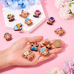 12 шт. 12 стиля силиконовые фокусные бусины для крупного рогатого скота&nbsp;SIL-TA0002-42