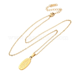 Овальные подвески с сосной из нержавеющей стали 304&nbsp;NJEW-H059-24G