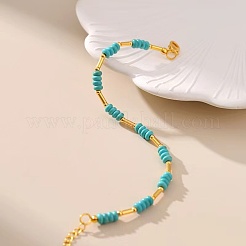 Браслеты из синтетической бирюзы и латунных бусин для женщин&nbsp;OR9235