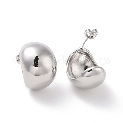 Латунные полукруглые серьги-гвоздики&nbsp;X-EJEW-G315-07P