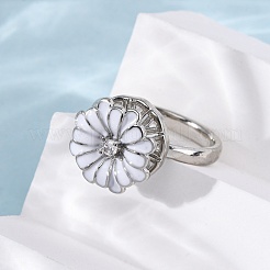 Вращающиеся кольца для пальцев с микропаве из кубического циркония из латуни&nbsp;RJEW-S636-04P