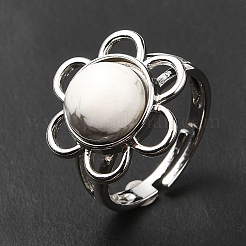 Регулируемые кольца из натурального говлита&nbsp;RJEW-P043-01P-21