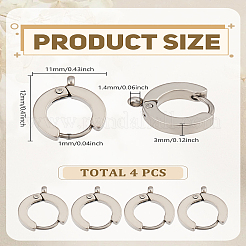 4 шт. фурнитура для сережек-колец Huggie Hoop из нержавеющей стали 201&nbsp;STAS-LP0005-51P