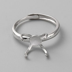 Регулируемые компоненты колец на палец из стерлингового серебра с родиевым покрытием&nbsp;STER-WH0008-28P